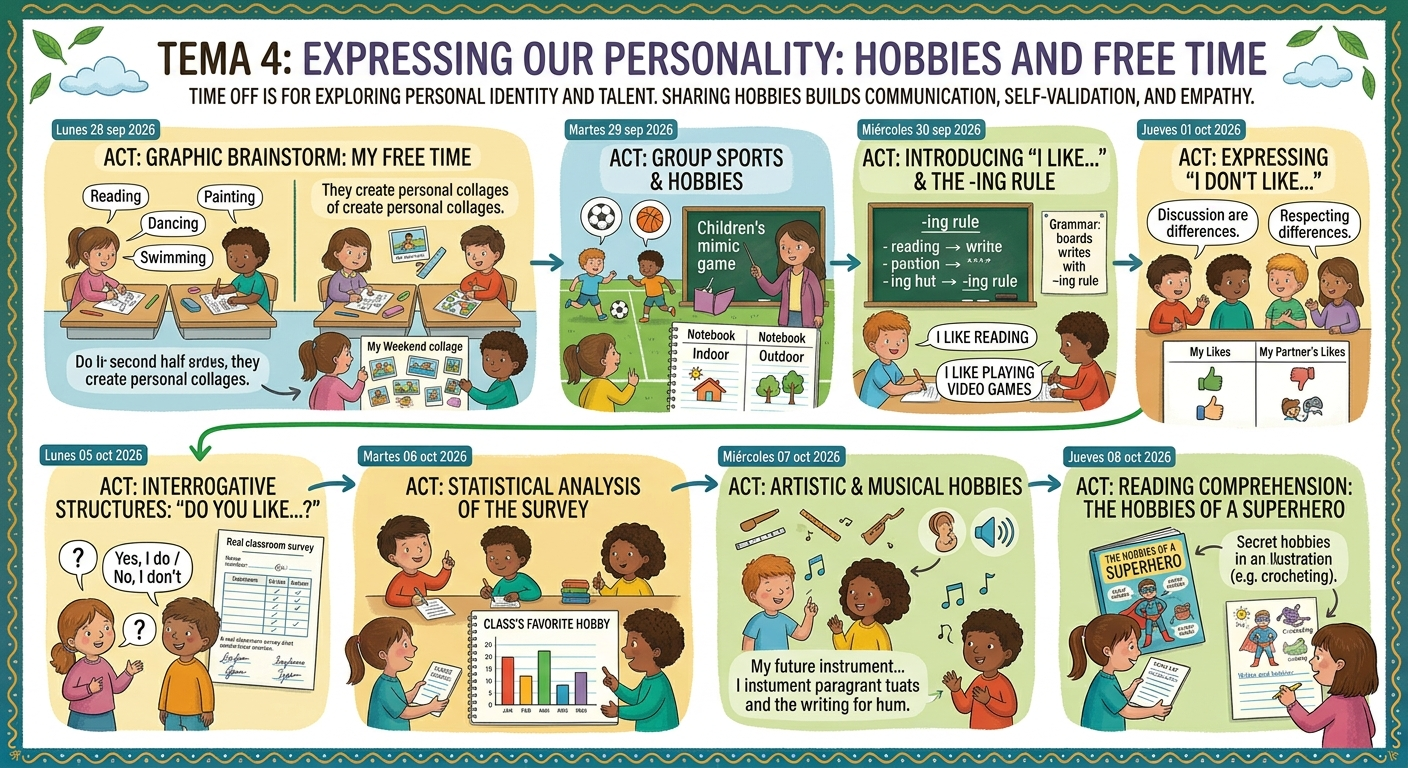 TOPIC 4: EXPRESSING OUR PERSONALITY: HOBBIES AND FREE TIME